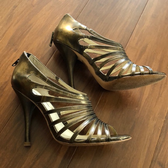 BCBGMAXAZRIA ZOE High Heels 👠 Bronze Leather 6.5 M - Picture 3 of 9